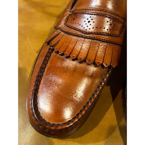 Allen Edmonds Huntington Brown Leather Kiltie Slip On Dress Loafers Mens Sz 9.5 main image 7